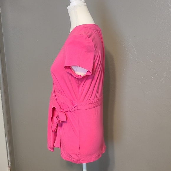 Lilly Pultizer Pink Wrap Top EUC Size Medium - Picture 2 of 9